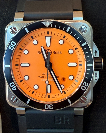 2021 Bell & Ross BR 03-92 Diver Orange L.E. 42MM Orange Dial Rubber Strap (BR0392-D-O-ST/SRB)