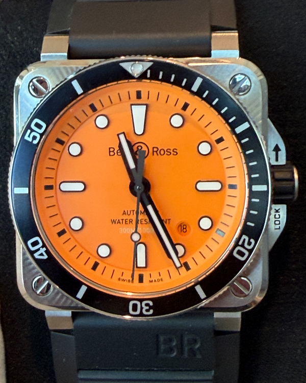 2021 Bell & Ross BR 03-92 Diver Orange L.E. 42MM Orange Dial Rubber Strap (BR0392-D-O-ST/SRB)