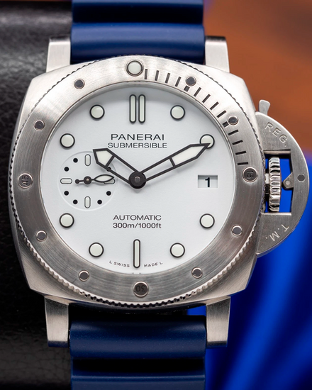 2022 Panerai Submersible Bianco 42MM White Dial Rubber Strap (PAM02223)