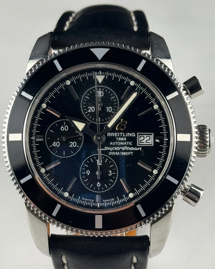 Breitling Superocean Heritage 46MM Black Dial Leather Strap (A13320)