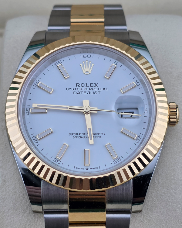 2025 Rolex Datejust 41MM White Dial Two-Tone Oyster Bracelet (126333)