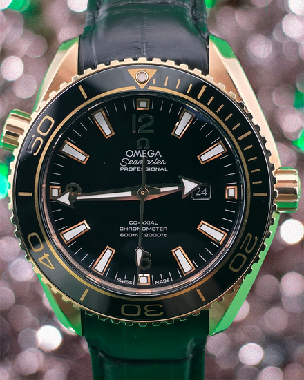 Omega Seamaster Planet Ocean 600M 37.5MM Black Dial Leather Strap (232.63.38.20.01.001)