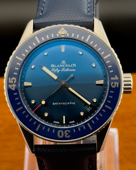 2022 Blancpain Fifty Fathoms 38MM Blue Dial Leather Strap (5100-1140-052A)