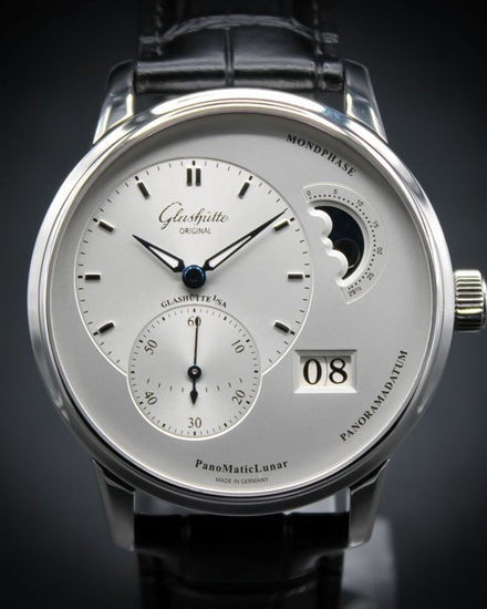 2022 Glashütte Original PanoMaticLunar 40MM Silver Dial Leather Strap (1-90-02-42-32-50)
