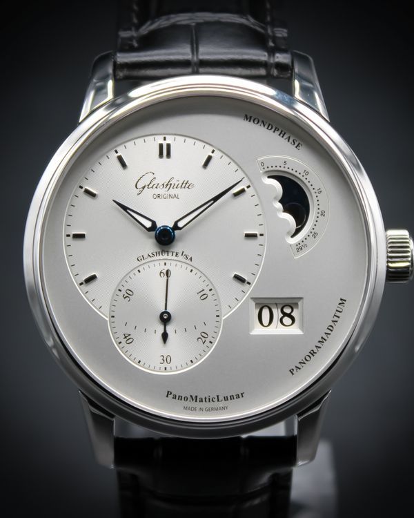 2022 Glashütte Original PanoMaticLunar 40MM White Dial Leather Strap (1-90-02-42-32-50)