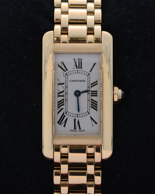 Cartier Tank Américaine 19MM Quartz White Dial Yellow Gold Bracelet (W26015K2)