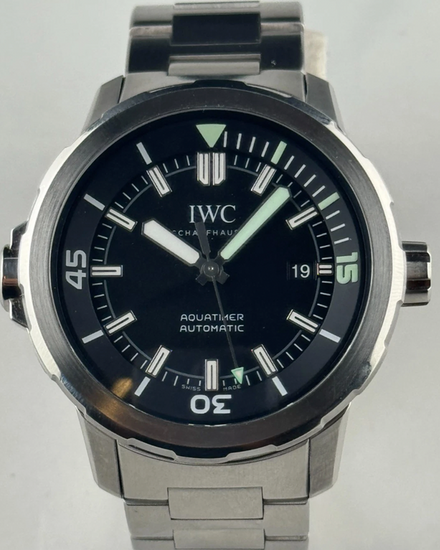 2019 IWC Schaffhausen Aquatimer 44MM Black Dial Steel Bracelet (IW329002)