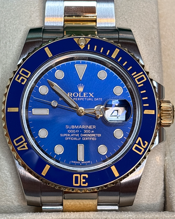 2016 Rolex Submariner Date "Bluesy" 40MM Blue Dial Two-Tone Oyster Bracelet (116613LB)