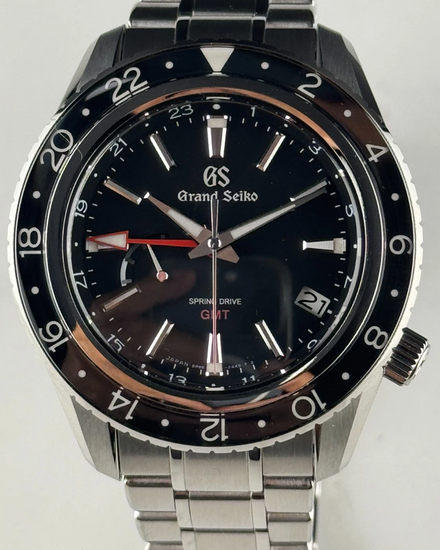 Grand Seiko Sport GMT 44MM Black Dial Steel Bracelet (SBGE201)