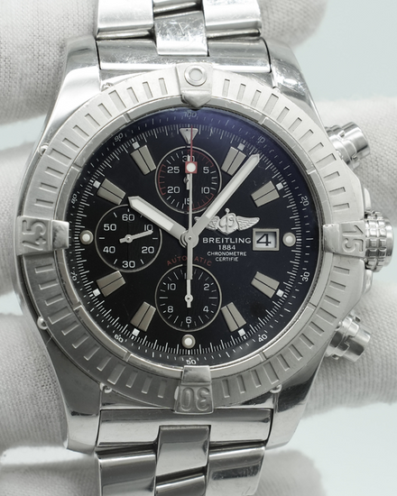Breitling Super Avenger 48MM Black Dial Steel Bracelet (A13370)