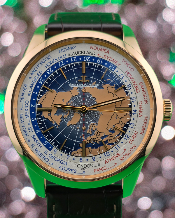 2015 Jaeger-LeCoultre Geophysic Universal Time 41.6MM Blue "World" Dial Leather Strap (Q8102520)