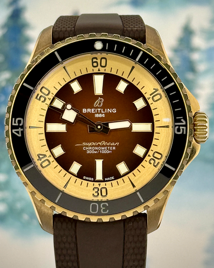 2023 Breitling Superocean 44MM Brown Dial Rubber Strap (N17376201Q1S1)