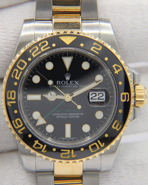 2013 Rolex GMT-Master II 40MM Black Dial Two-Tone Oyster Bracelet (116713LN)