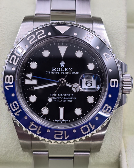 2016 Rolex GMT-Master II "Batman" 40MM Black Dial Oyster Bracelet (116710BLNR)