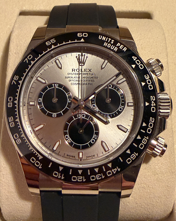 2025 Rolex Cosmograph Daytona 40MM Silver Dial Rubber Strap (126519LN)