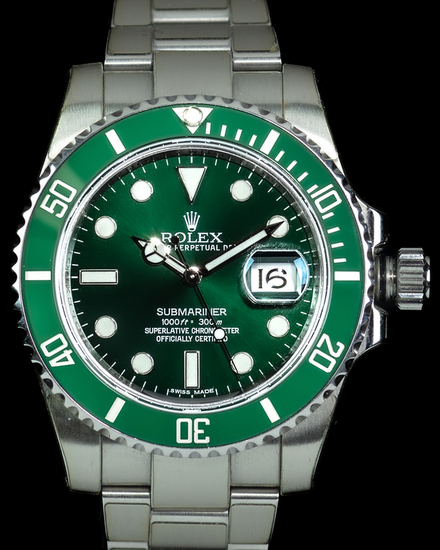 2010 Rolex Submariner Date "Hulk" 40MM Green Dial Oyster Bracelet (116610LV)