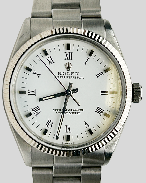 1989 Rolex Oyster Perpetual 34MM Silver Dial Oyster Bracelet (1005)