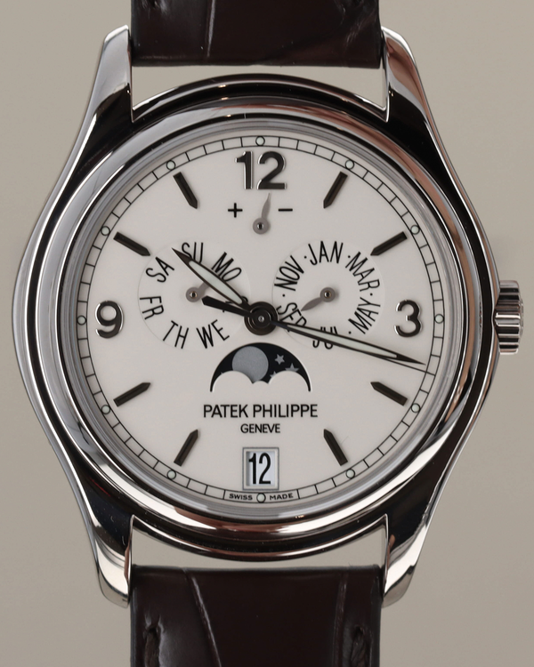 Patek Philippe Annual Calendar 39MM White Dial Leather Strap (5146G-001)