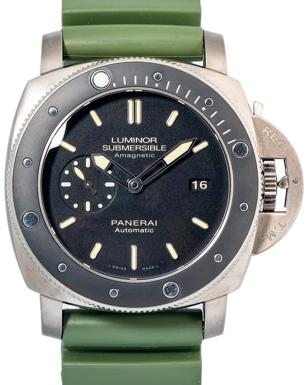 Panerai Submersible 1950 3 Days 47MM Black Dial Rubber Strap (PAM00389)