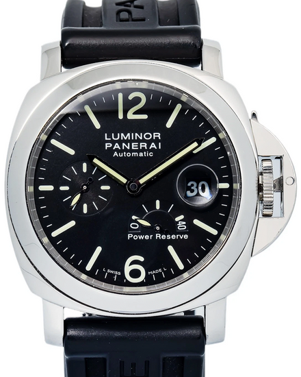 Panerai Luminor Power Reserve 44MM Black Dial Rubber Strap (PAM00090)