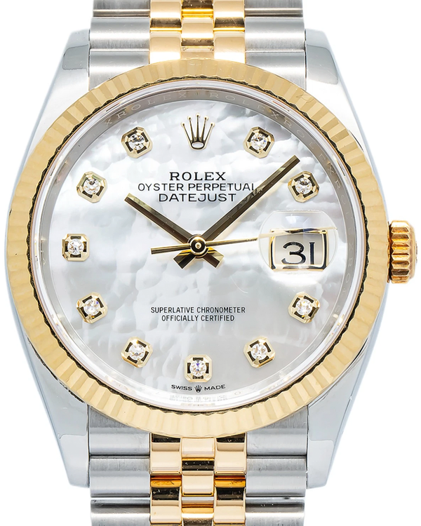 Rolex Datejust 36MM Mother of Pearl Dial Two-Tone Jubilee Bracelet (126233)