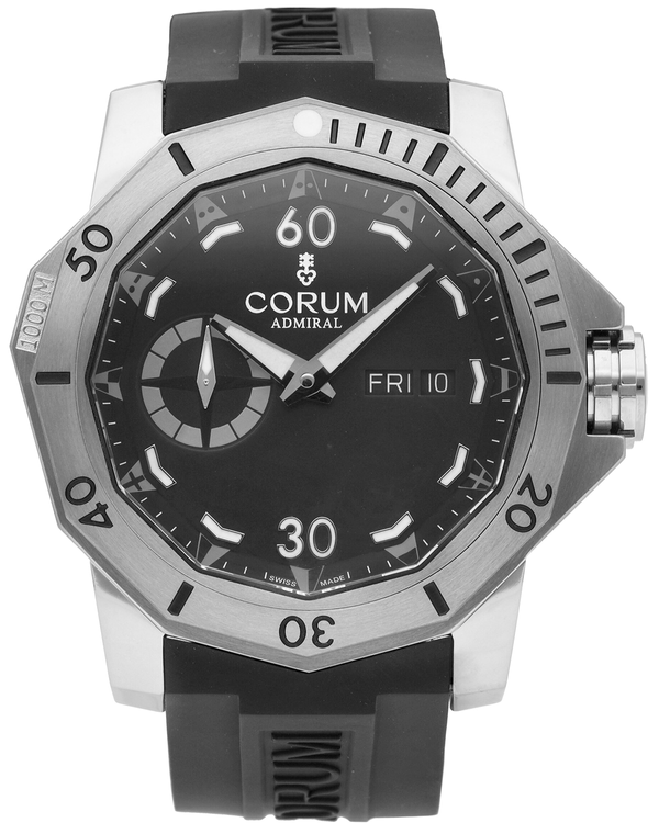 Corum Admiral's Cup Seafender Deep Hull 48MM Black Dial Rubber Strap (A690/04304)