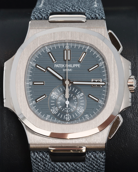 Patek Philippe Nautilus Chronograph 40.5MM Blue Dial Textile Strap (5980/60G-001)