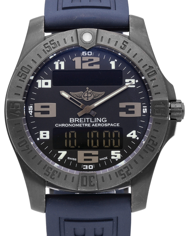 Breitling Aerospace EVO Night Mission 43MM Quartz Black Dial Rubber Strap (V79363)