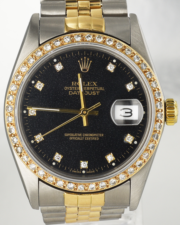 1988 Rolex Datejust 36MM Aftermarket Black Dial Two-Tone Jubilee Bracelet (16013)