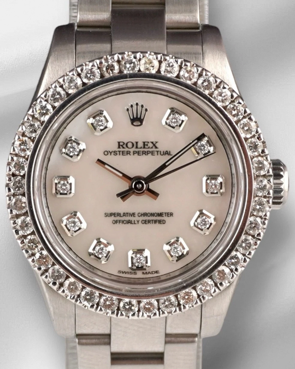 Rolex Oyster Perpetual 26MM Aftermarket Mother Of Pearl Dial Oyster Bracelet (176200)