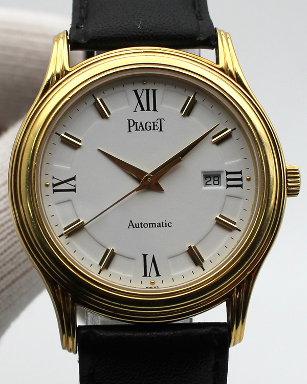 Piaget Polo 34MM White Dial Aftermarket Leather Strap (24001 M501D)