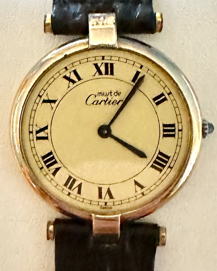 Cartier Must de Cartier Vendôme 30MM Quartz Champagne Dial Leather Strap (881001)