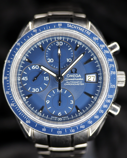 2011 Omega Speedmaster Date 40MM Blue Dial Steel Bracelet (3212.80.00)