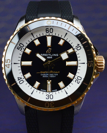 2022 Breitling Superocean 42MM Black Dial Rubber Strap (U17375)