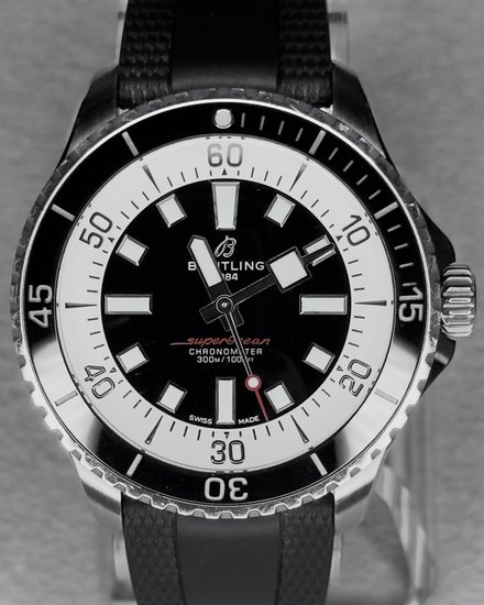 2023 Breitling Superocean 44MM Black Dial Rubber Strap (A17376)
