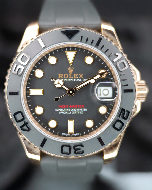 2019 Rolex Yacht-Master 37MM Black Dial Rubber Strap (268655)