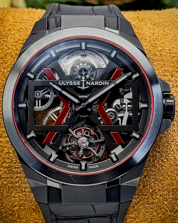 Ulysse Nardin Blast Tourbillon 45MM Skeleton Dial Leather Strap (1723-400/BLACK)
