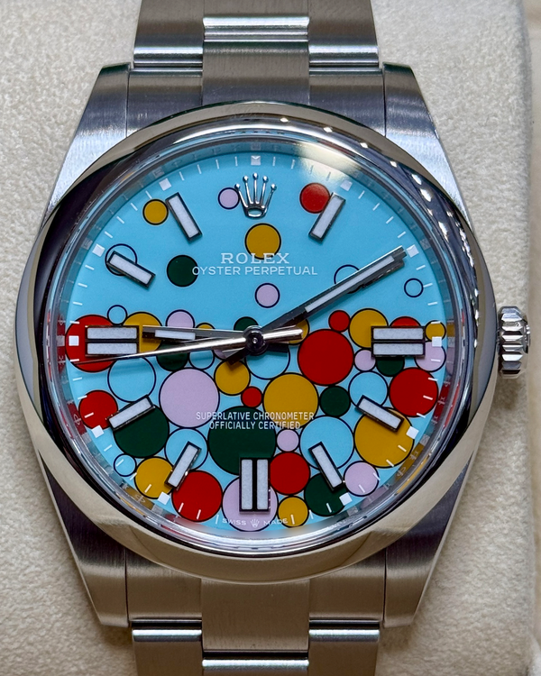 2025 Rolex Oyster Perpetual 41MM Turquoise "Celebration" Dial Oyster Bracelet (124300)