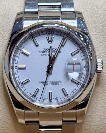 2013 Rolex Datejust 36MM White Dial Oyster Bracelet (116200)