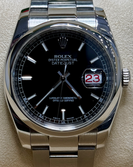2014 Rolex Datejust 36MM Black Dial Oyster Bracelet (116200)