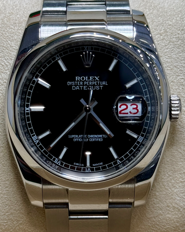 2014 Rolex Datejust 36MM Black Dial Oyster Bracelet (116200)