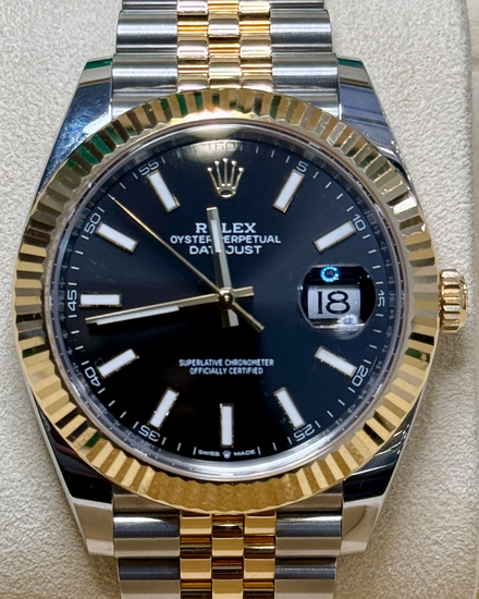 2024 Rolex Datejust 41MM Black Dial Two-Tone Jubilee Bracelet (126333)