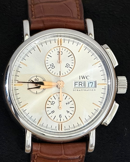 IWC Schaffhausen Portofino Chronograph 41MM Silver Dial Leather Strap (IW378302)