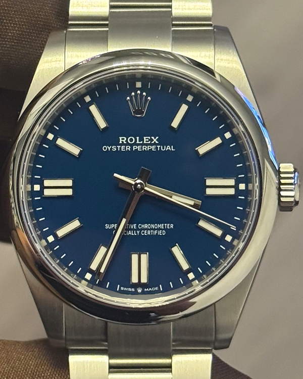 2025 Rolex Oyster Perpetual 41MM Blue Dial Oyster Bracelet (134300)