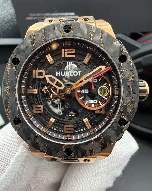 2016 Hublot Big Bang Ferrari L.E. 45MM Skeleton Dial Leather Strap (401.OJ.0123.VR)