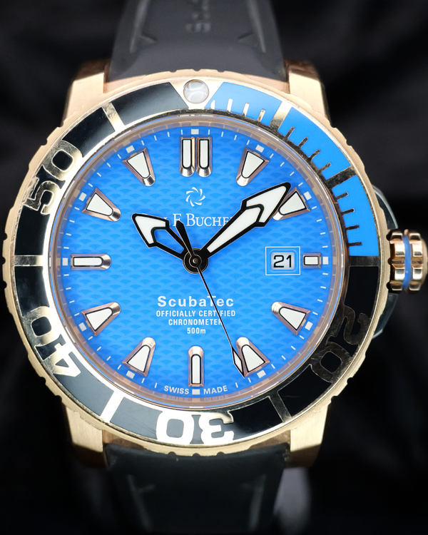 Carl F. Bucherer Patravi ScubaTec 44.6MM Blue Dial Rubber Strap (00.10632.22.53.01)