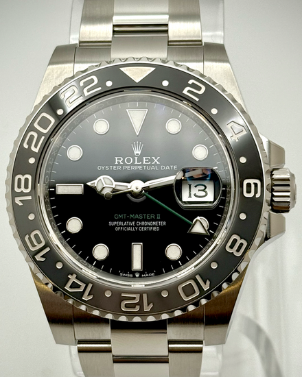 2025 Rolex GMT-Master II "Bruce Wayne" 40MM Black Dial Oyster Bracelet (126710GRNR)