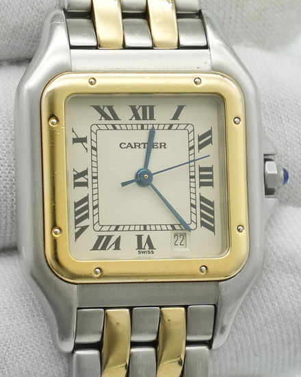 Cartier Panthère Cougar 27MM Quartz White Dial Two-Tone Bracelet (1100)