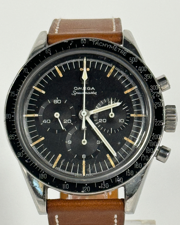 1965 Omega Speedmaster Calibre 321 39.7MM Black Dial Aftermarket Leather Strap (2998-4)