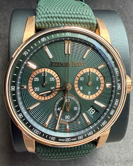 2024 Audemars Piguet Code 11.59 Chronograph 41MM Green Dial Textile Strap (26393OR.OO.A056KB.01)